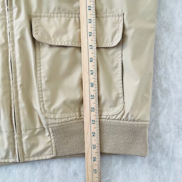 Lands' End Mens Ivory Long Sleeve Full Zip Removable Hooded Chore Jacket Size M - Picture 9 of 11